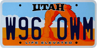 UT license plate W960WM