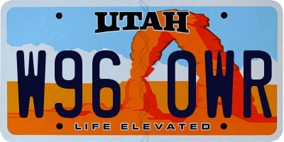 UT license plate W960WR
