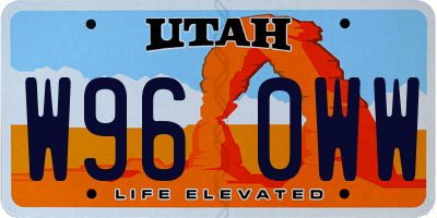 UT license plate W960WW