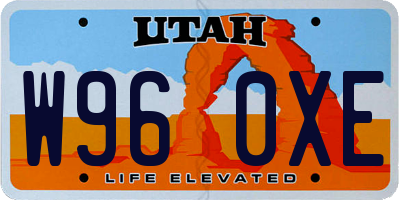 UT license plate W960XE