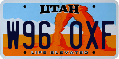 UT license plate W960XF
