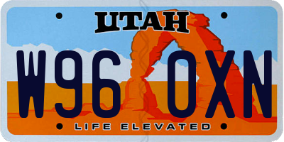 UT license plate W960XN
