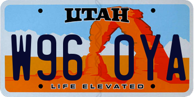 UT license plate W960YA