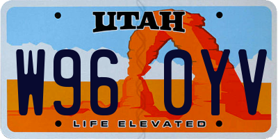 UT license plate W960YV