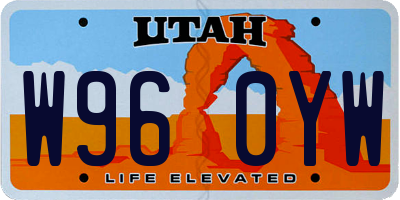 UT license plate W960YW