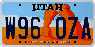 UT license plate W960ZA