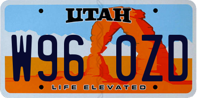 UT license plate W960ZD