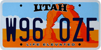 UT license plate W960ZF