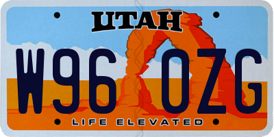 UT license plate W960ZG