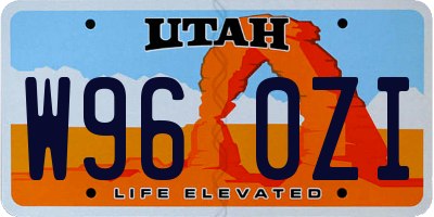 UT license plate W960ZI