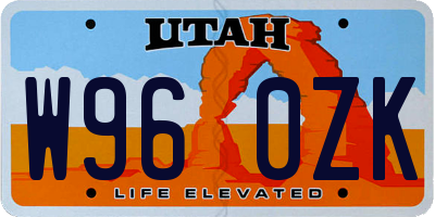 UT license plate W960ZK