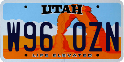 UT license plate W960ZN