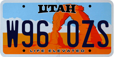 UT license plate W960ZS