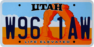 UT license plate W961AW