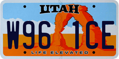 UT license plate W961CE