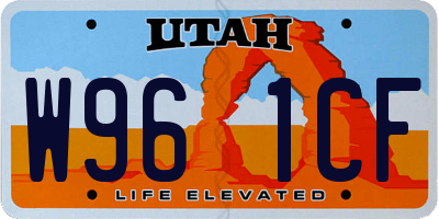 UT license plate W961CF