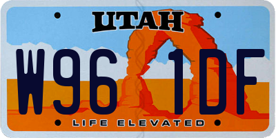UT license plate W961DF
