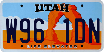UT license plate W961DN