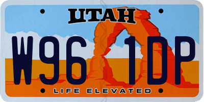 UT license plate W961DP