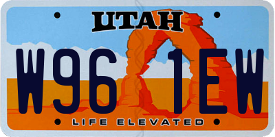 UT license plate W961EW