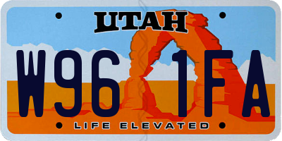 UT license plate W961FA