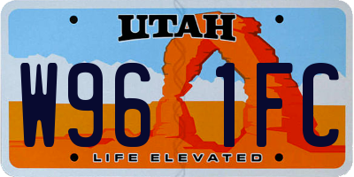 UT license plate W961FC