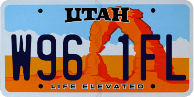UT license plate W961FL
