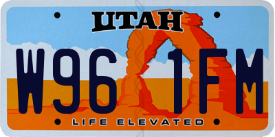 UT license plate W961FM