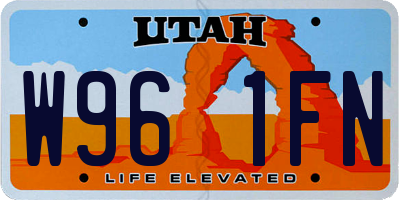 UT license plate W961FN