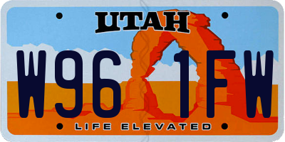 UT license plate W961FW