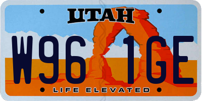 UT license plate W961GE