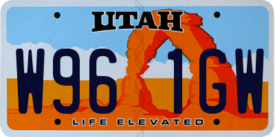 UT license plate W961GW