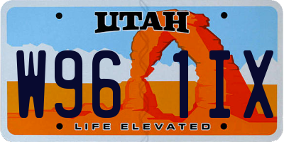 UT license plate W961IX
