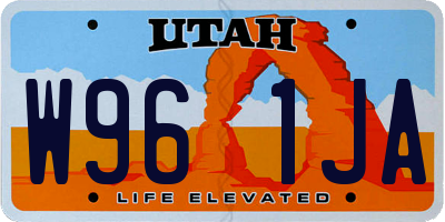 UT license plate W961JA
