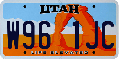 UT license plate W961JC