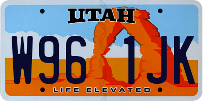 UT license plate W961JK