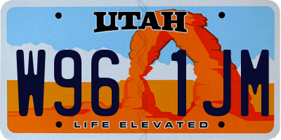 UT license plate W961JM