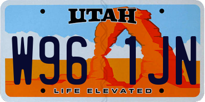 UT license plate W961JN