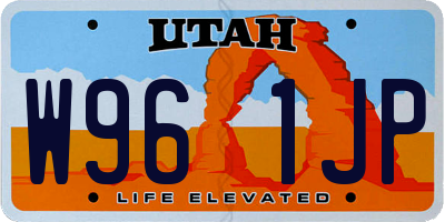 UT license plate W961JP