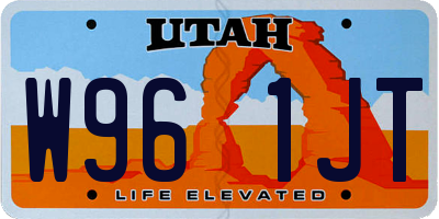 UT license plate W961JT
