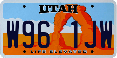 UT license plate W961JW