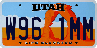 UT license plate W961MM