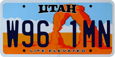 UT license plate W961MN