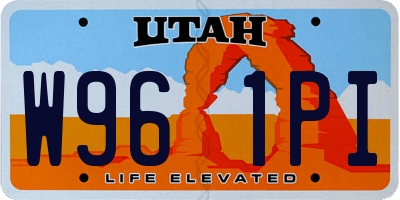 UT license plate W961PI