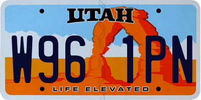 UT license plate W961PN