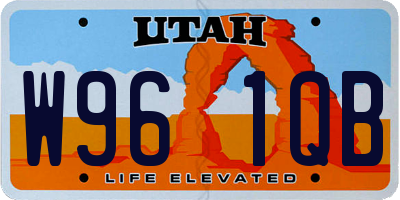 UT license plate W961QB