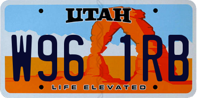 UT license plate W961RB