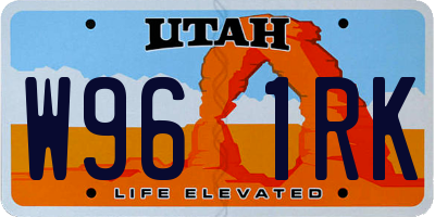 UT license plate W961RK