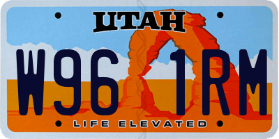 UT license plate W961RM