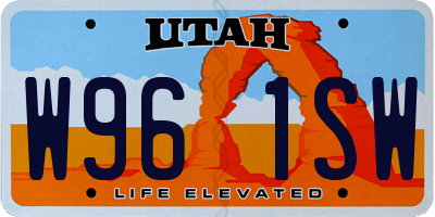 UT license plate W961SW